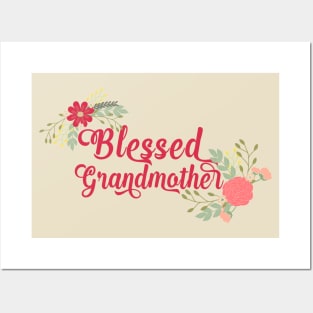 Blessed Grandmother Floral Christian Grandma Art Posters and Art